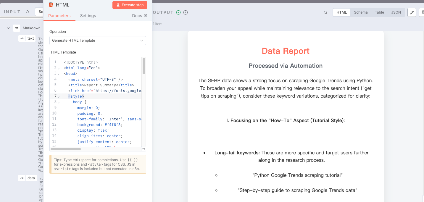 data report