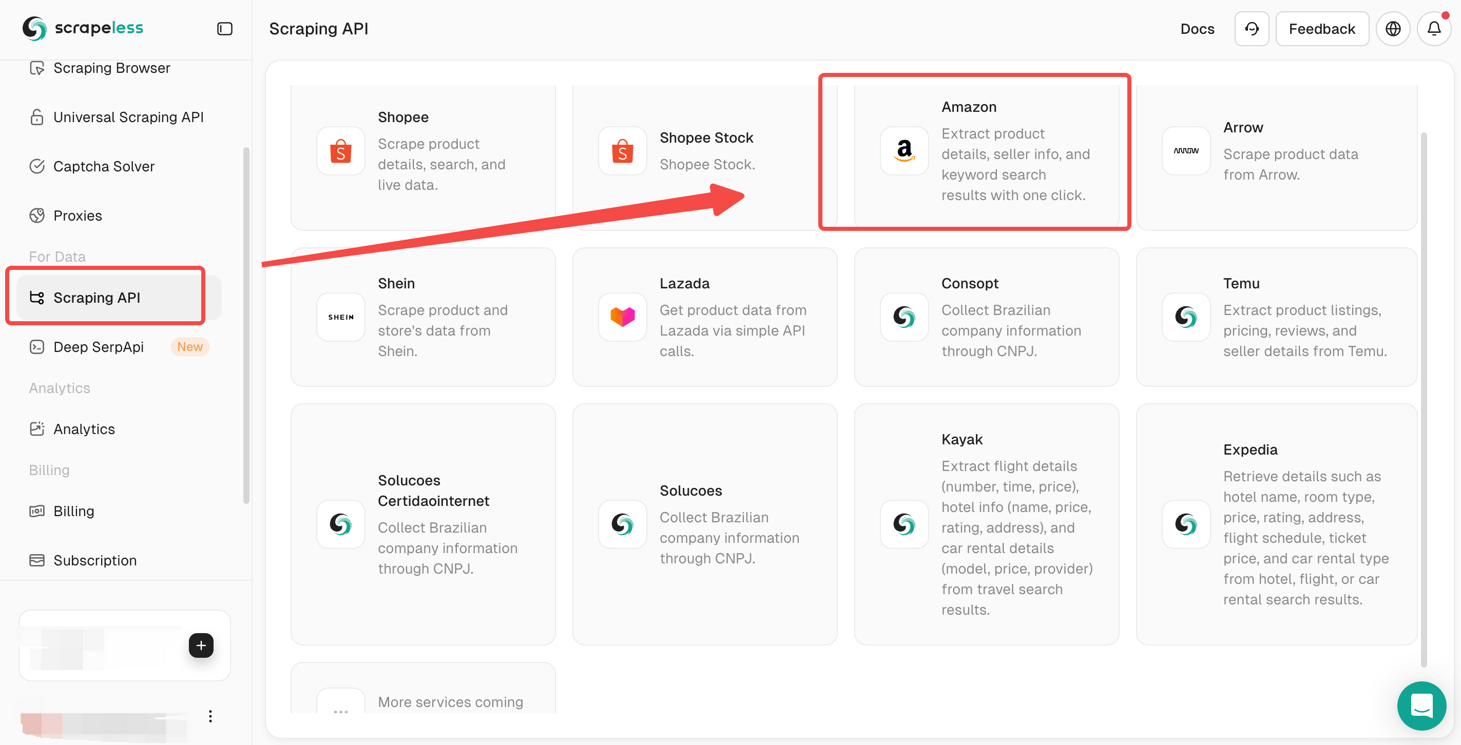 select amazon scraper api