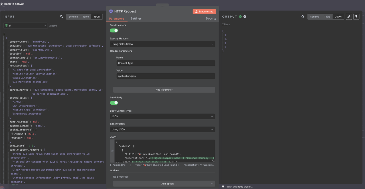 Discord webhook configuration