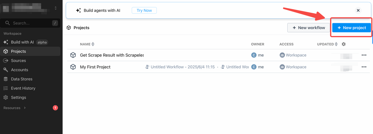 + New Workflow