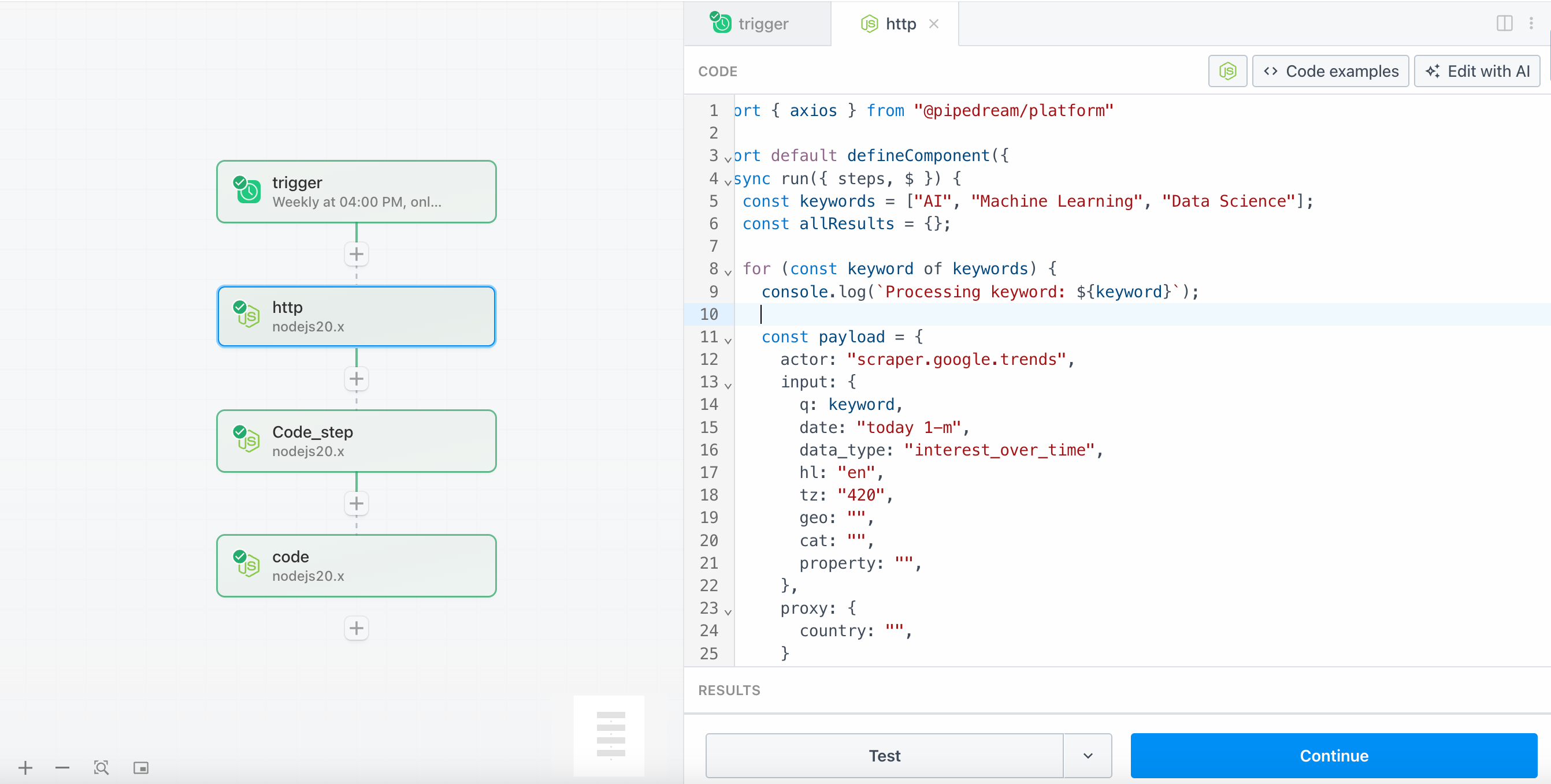 http (request Scrapeless to crawl keyword trends)