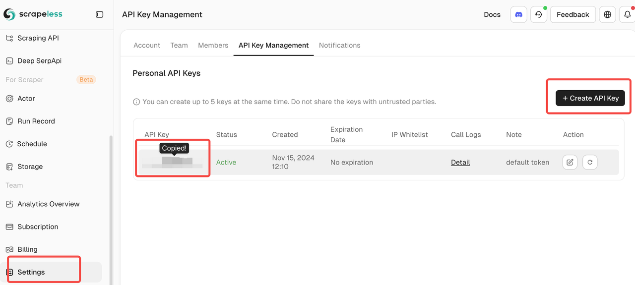 Locate your API Token and copy it for later use