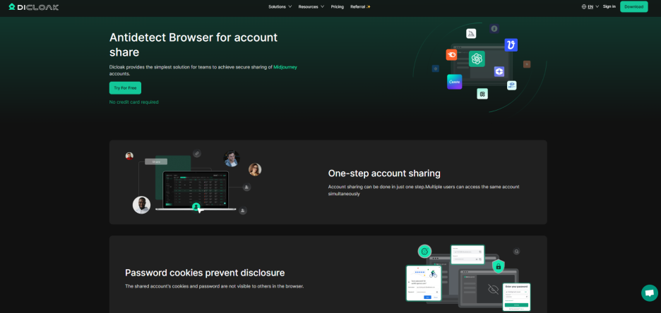 Browser for account share