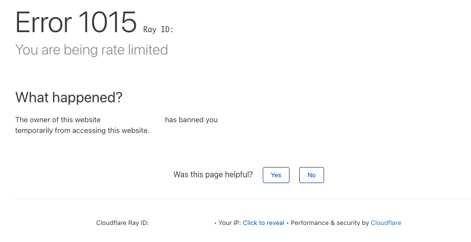 Cloudflare Error 1015