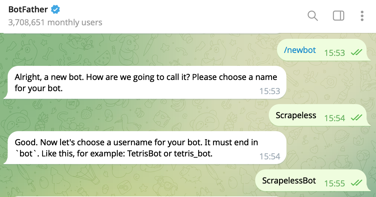 /newbot कमांड भेजना