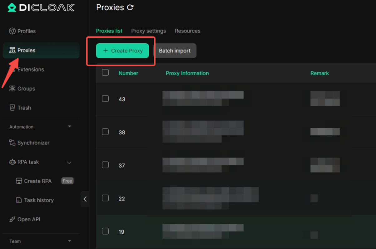 Configurando o Proxy Scrapeless no DICloak