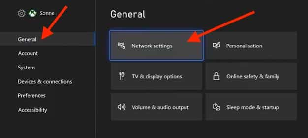 Navigate to General > Network Settings.