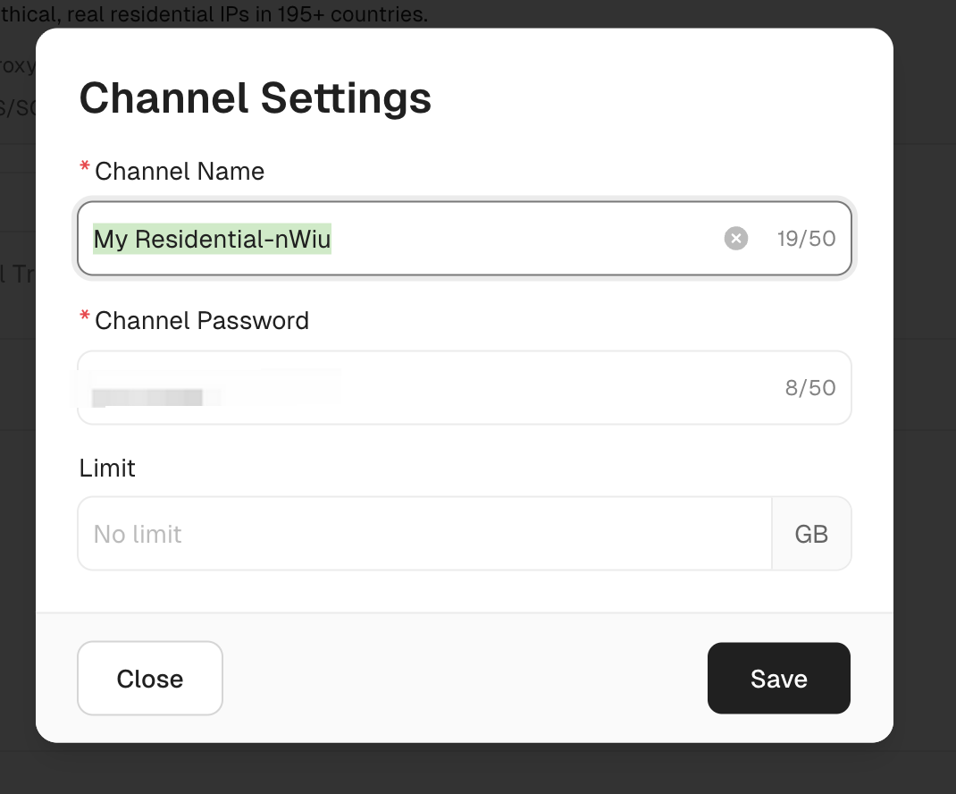 Defina sua senha e limite