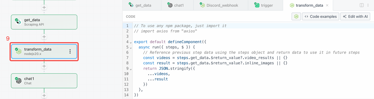 添加Node.js 20.x节点