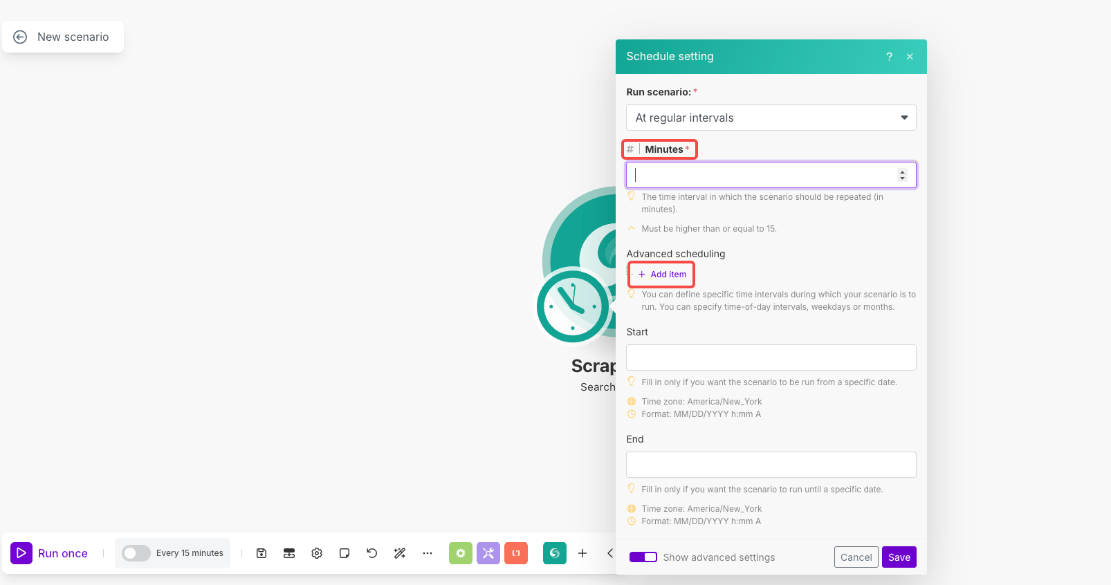 Scheduling Setup