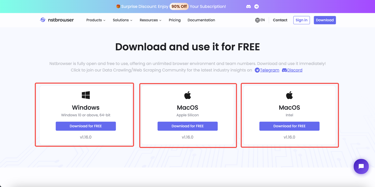 Download the Nstbrowser Client