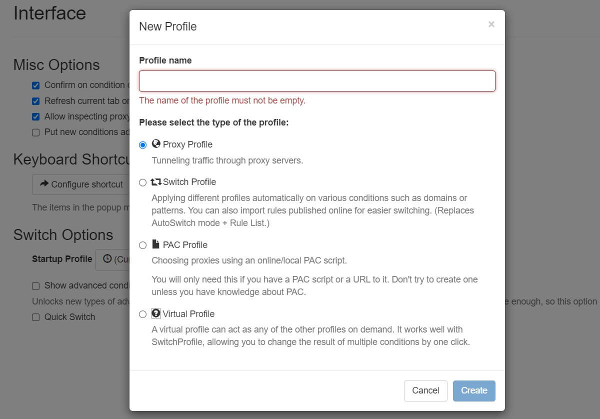 एक प्रोफाइल बनाएं