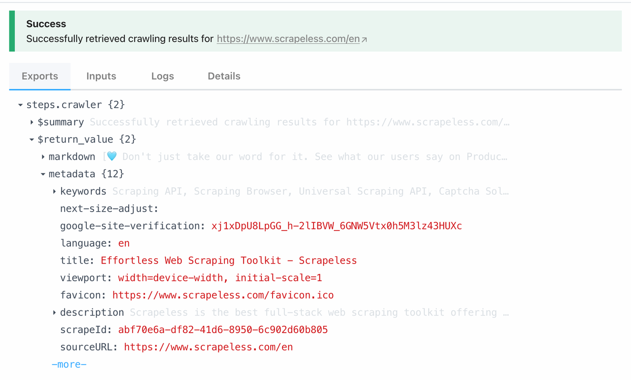 Código do Crawler Scrape