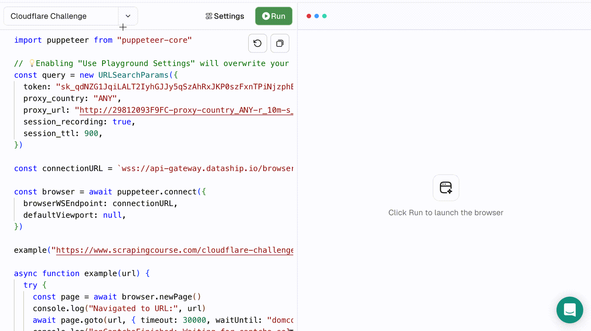 Example: Handling a Cloudflare Challenge