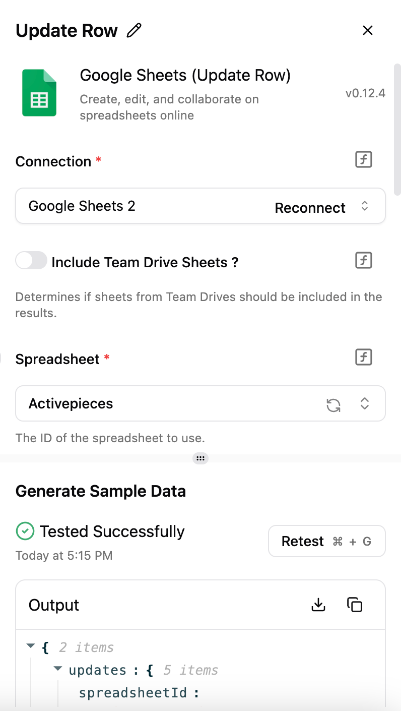  Connect to Google Sheets