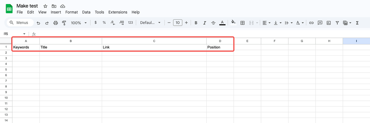 Create a Google Sheet