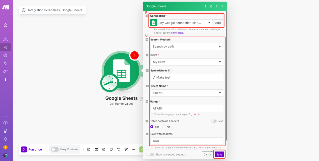 complete the Google Sheets data