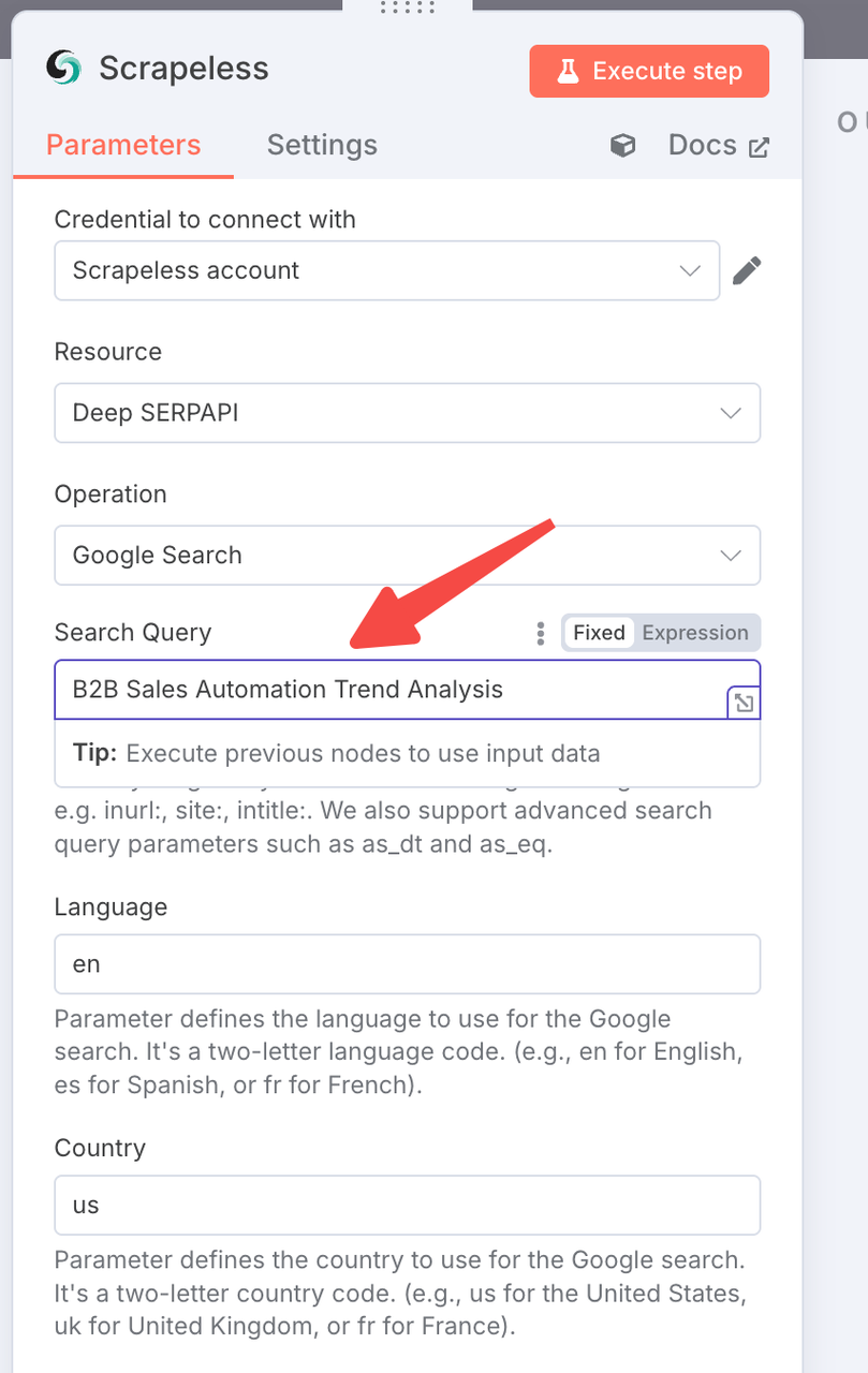 configure our search query