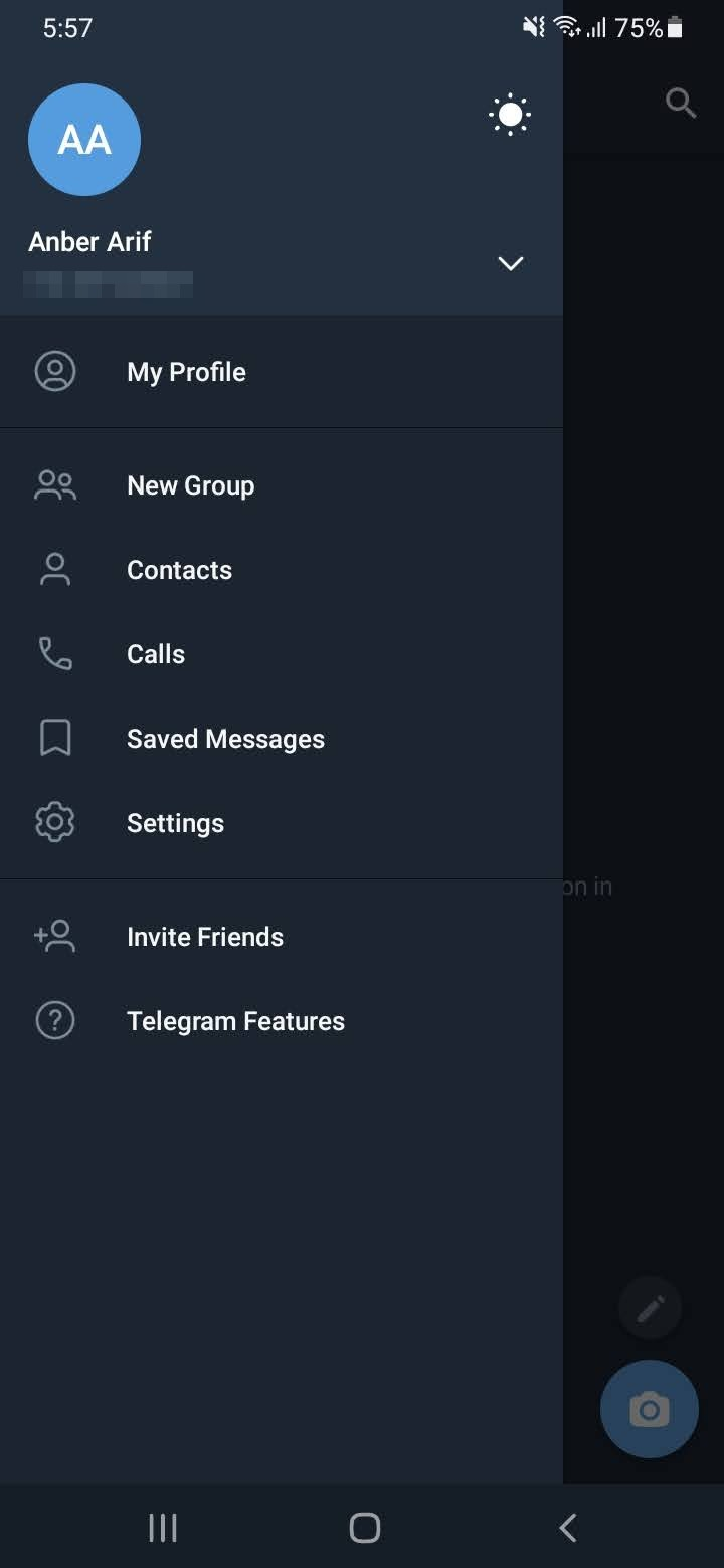 Open Telegram Settings
